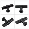 LONTAN 10 Black Cupboard Knobs T-Shaped Black Kitchen Knobs Dresser Drawer Pulls Vintage Wardrobe Bedroom Cabinet Door