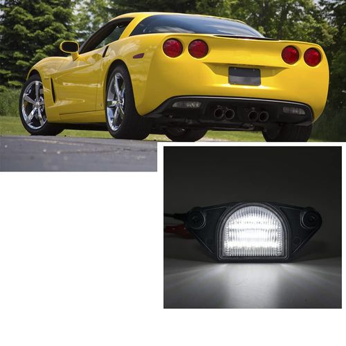LED License Plate Lights Number Lamp for Chevy Corvette C4 C5 C6 Powered by High Power SMD Xenon White LED Error Free 2pcs