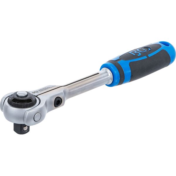 BGS 1/2 inch (12.5 mm) Reversible Ratchet with Ball Head, 180° Adjustable Drive Head, Chrome Plated, Fine-Toothed