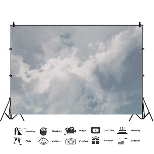 Leyiyi Grey Cloudy Sky Backdrop 7x5ft Photography Backdrop Abstract Natural Scenery Children Baby Cool Adults Personal Portraits Studio Props Grunge Party Backdrop