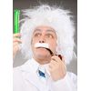 Mens Crazy Mad Scientist White Einstein Wig and Moustache