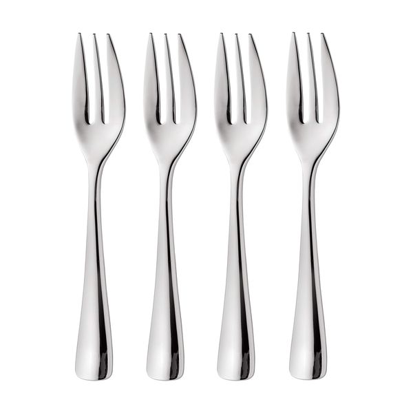 Robert Welch Malvern Bright Pastry Forks, Set of 4. Made from Stainless Steel. Dishwasher Safe