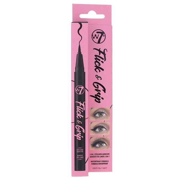W7 FLICK & GRIP 2 IN 1 ADHESIVE EYELINER