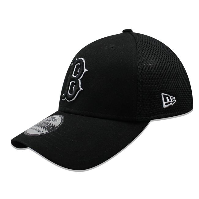 New Era Boston Red Sox Black and Gray Detail Edition 39Thirty Stretch Hat, CURVED HATS, CAPS