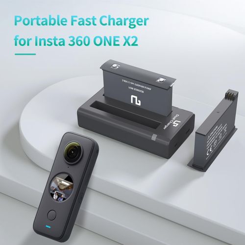 360 ONE X2 Battery Charger Pack, Compatible with ONE X2 Action Camera, LP 2-Pack Replacement Battery & Dual Slot Charger