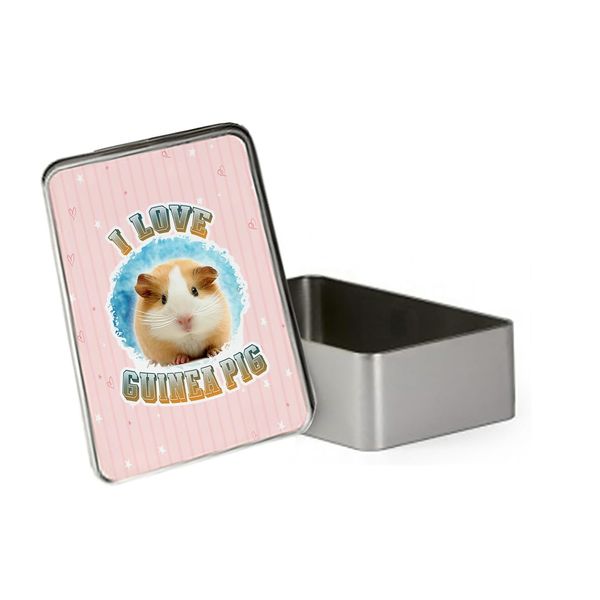 I love Guinea Pig, Best Gift For Animal Lover, Tin, Emergency Stuff Tin. (Rectangular)