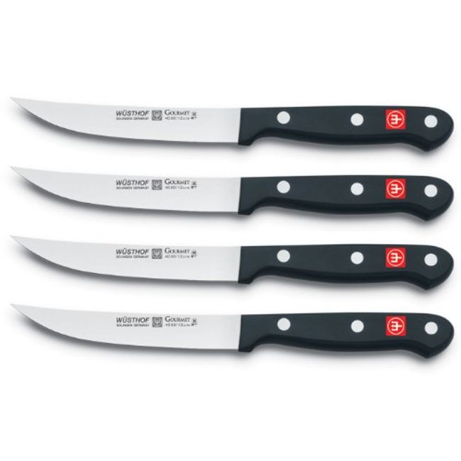 Wusthof Gourmet German Made 4 Piece Steak Knife Set, White Handles