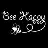 Bee Happy Bumblebee Fun Window Bumper Sticker Vinyl Decal, Colour Black