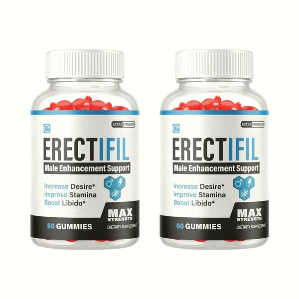 2-Pack Erectifil Gummies - All Natural Support For Men - 120 Gummies