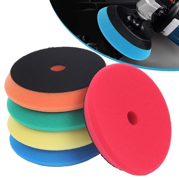 YOUNICE 6 Inch Polishing Pad,Sponge Buffing Pads for DA or Rotary Polisher Dual Action Polisher Waxing Pad 5PCS Car Polishing Kit for Car Furniture Polishing Waxing and Sealing Glaze