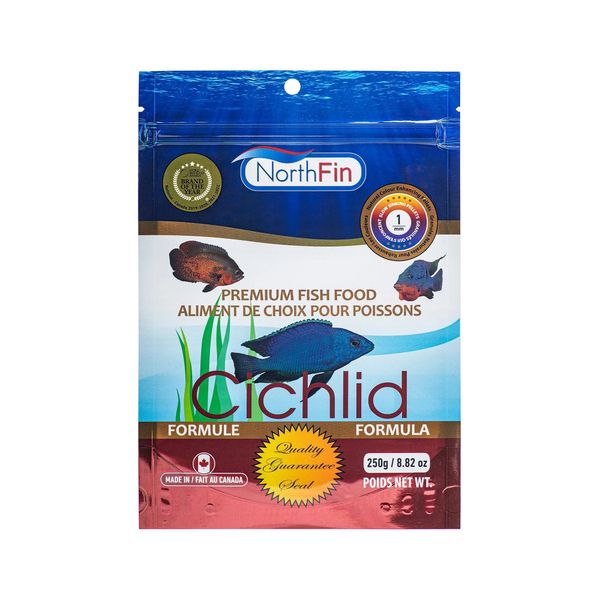 NorthFin Cichlid Pellets Formula 1 mm Sinking - 250 g - Cichlid Fish Food - African Cichlids Food - Premium Tropical Fish Food - Cichlid Food pellets