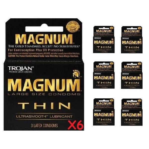 Trojan Magnum Thin Ultrasmooth Lubricant Large Size Latex Condoms, 18-count