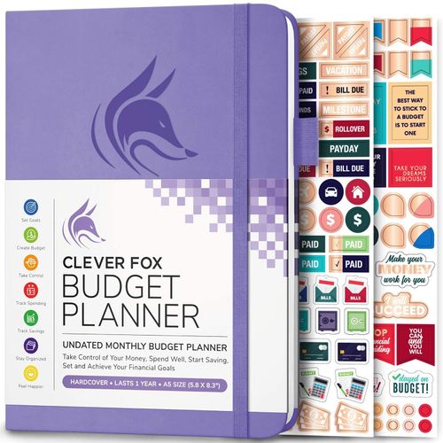 Clever Fox Budget Planner - Expense Tracker Notebook. Monthly Budgeting Organizer, Finance Logbook & Accounts Book, Bill Tracker, A5 (Lavender)