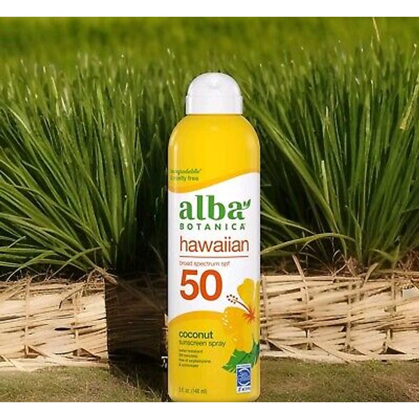 🌺ALba Botanica HAWAIIAN  Broad Spectrum SPF 50 FLOWER/PLANT Sunscreen SPRaY 8oz