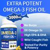 2 Pack Triple Strength Omega 3 Fish Oil Supplements 3000mg Per Serving, 360 ct