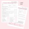 Permanent Makeup Intake, Consent, and Aftercare Form | 75 Pack | 8.5 x 11" A1 Forms | Clients Signature | for Providers Using Permanent Makeup Pigment for PMU | White and Pink Design