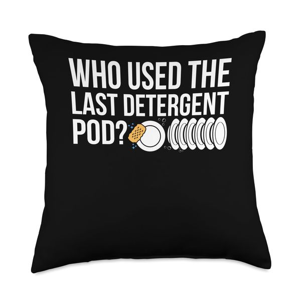 Who Used The Las Detergent Pod? Kitchen Helper Throw Pillow