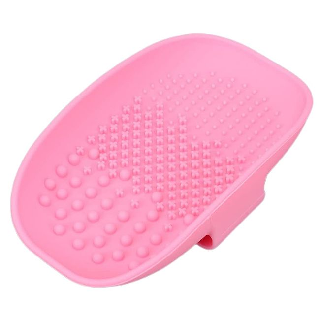 YILINNA Makeup Brush Cleaner Silicone Foundation Makeup Brush Scrubber Pad Portable Make Up Brushes Cleaning Pad for Beauty Eyebrow Brush Foundation Brush (PINK)