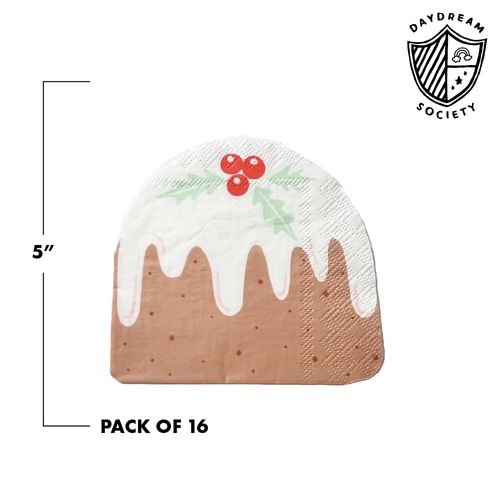 Daydream Society Baking Spirits Bright - Petite Napkins - Figgy Pudding Pattern - Large Napkins in Pastel Colors - Pack of 16 Napkins - For Birthdays, Holidays and more
