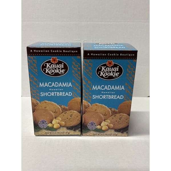 Kauai Kookie Original Macadamia Shortbread 4.5oz Box x2