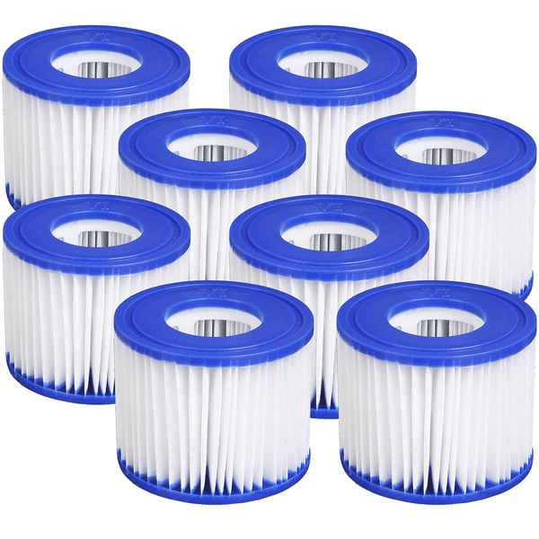 Castle Hot Tubs Bestway Filter Cartridge VI for Lay-Z-Spa Miami, Vegas, Monaco, Palm Springs (4 x Twin Packs, 8 Filters)