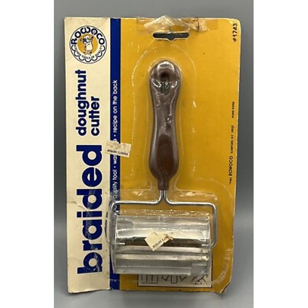 Vintage 1982 Rowaco Roller Braided Doughnut Cutter Donut NOS READ