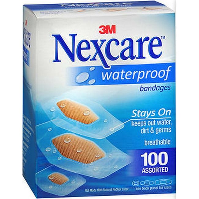 Nexcare Bandages CLEAR WATERPROOF Assorted Sizes 100ct BIG BOX