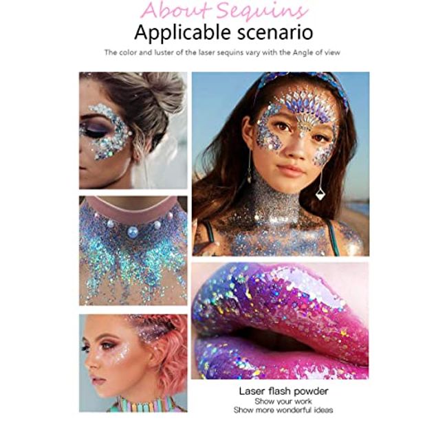 Body & Face Glitter Chunky Glitter Mermaid Sequins Eye Hair Nails