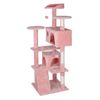 53" Cat Tree Activity Tower Pet  with Scratching Posts  Ladders Indoor Pink