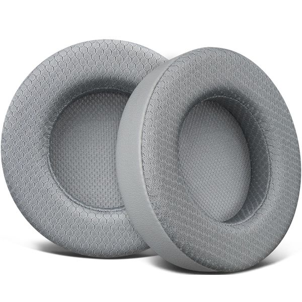 SOULWIT Mesh Fabric Earpads Replacement for Corsair Virtuoso RGB Wireless XT SE Gaming Headset, Ear Pads Cushions with High-Density Noise Isolation Foam, Added Thickness - Grey