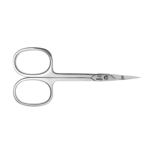 nippes Solingen Cuticle Scissors with Curved Tip for Left-Handed Users, Nickel-Plated, 9 cm, with Clasp Straw and Hardened Tip, Pedicure and Manicure, for Removing Unnecessary Cuticles