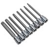 US Pro 1373 8pc 3/8''dr Star Bit Socket, Long Torx Tamper, Security Set T25-T60, Blue