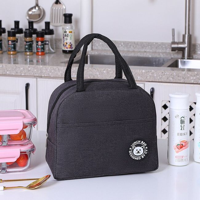 1pcs Insulated Lunch Bag Waterproof Cooler Thermal Black Lunch Box Bag With Water  Bottle Bag For Woman Man Work Picnic Or Travel (Color : Short (Love))