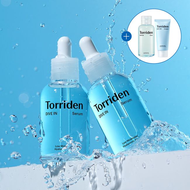 [2-piece set] Toriden Dive-in Hyaluronic Acid Serum 50ml+40ml (Dive-in Cream 20ml+Toner 50ml provided)