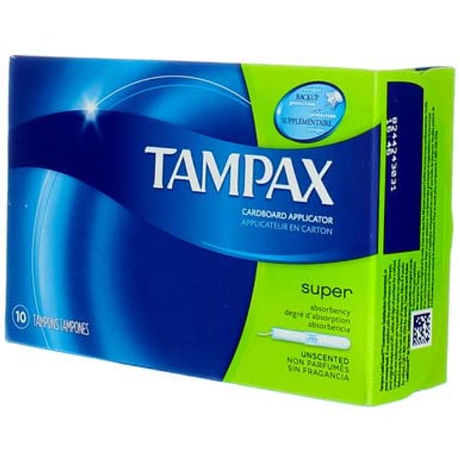 Tampax Cardboard Regular Absorbency Tampons 10 Count 