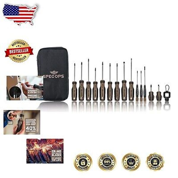 Heavy-Duty 14-Piece Screwdriver Set with Magnetic Tips & Max-Control Grips