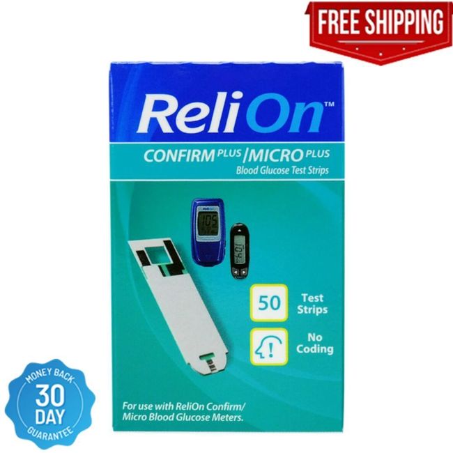 ReliOn Confirm Micro Blood Glucose Test Strips, 50 Count