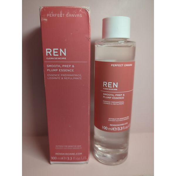 Ren Clean Skincare Smooth, Prep, & Plump Essence Size 3.3 oz /100ml.