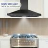 36" Wall Mount Range Hood Kitchen Cooking Vent 450CFM LED Light 3-Speed w/ LED