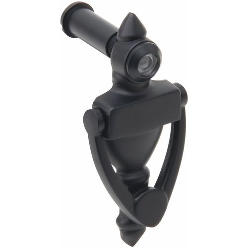 STG Hardware Door Knocker, with peephole viewer,Matte Black