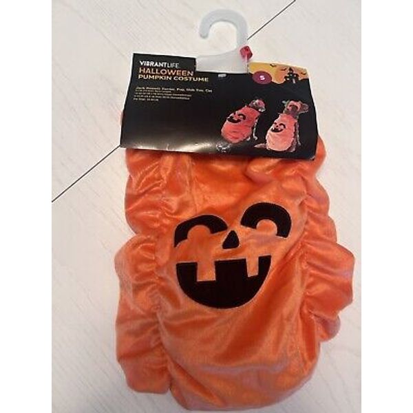 NWT Pumpkin Small Animal Costume One Piece Vest Orange For Pets 10-20 lbs