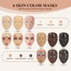 Makeup Practice Board with Face Painting and 2 Makeup Brushes for Stage/Halloween - Beginner Practice (Pink)