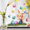 Hianjoo 140 PCS Easter Window Stickers, 9 Sheets Window Decoration Easter Bunny Static Stickers with Easter Eggs, Chicks Window Sticker Decorations Reusable for Easter