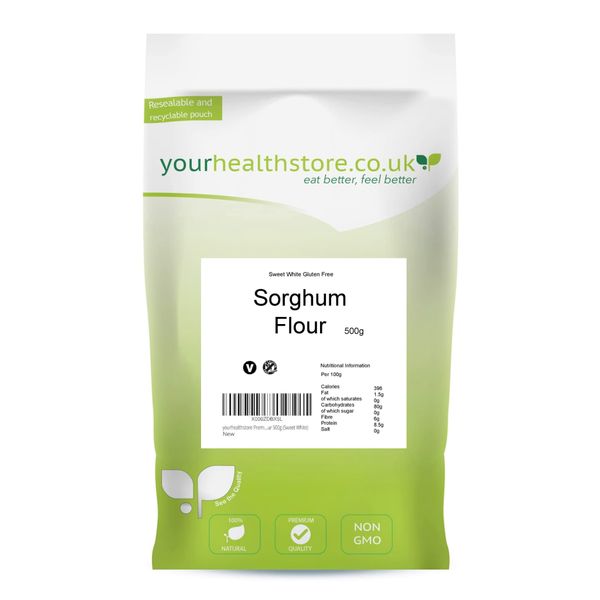 yourhealthstore Premium Whole Grain Gluten Free Sorghum Flour 500g (Sweet White)