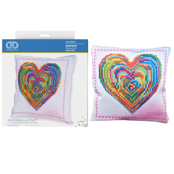DIAMOND DOTZ Embroidery Pillow, Multicoloured, 18cm x 18cm
