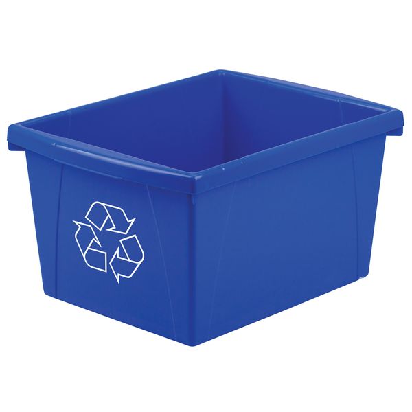 Storex 4 Gallon (15L) Recycle Bin, 13.63 x 7.87 x 11.25 Inches, Blue (61505A06C)