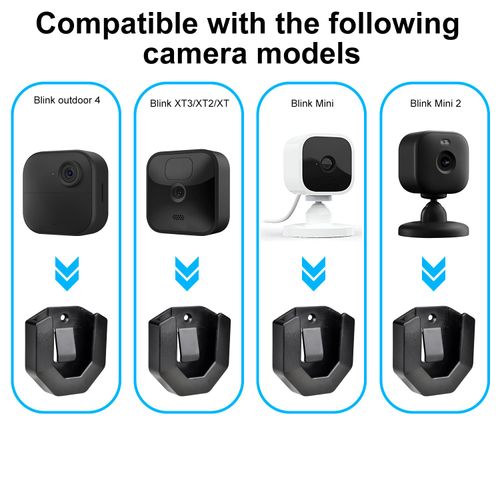 3-Pack Blink Camera No Drill No Screws Wall Mount Compatible with Blink Mini /Mini 2 /Blink Outdoor 4/Ring Indoor Cam (1st & 2nd Gen),Adhesive Wall Mount (Black)
