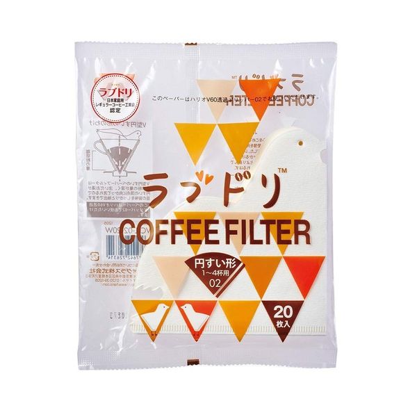 Hario V60 LoveDrip Paper Filter 02, Wood White, 18.5 x 22.5 x 1 cm