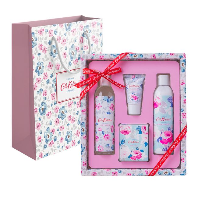 Cath Kidston Wild Rose &amp; Queens Indulgent Body 4-piece set + shopping bag gift (group gift from customer company)