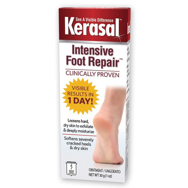 Kerasal Intensive Foot Repair, Skin Healing Ointment for Cracked Heels and Dr...